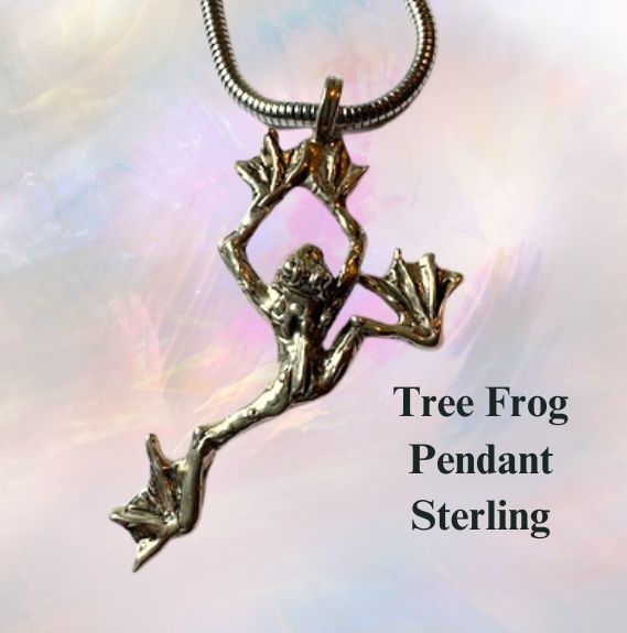 Frog Pendant 925 Kermit Art frog toad signed jewelry original signed JKL 132