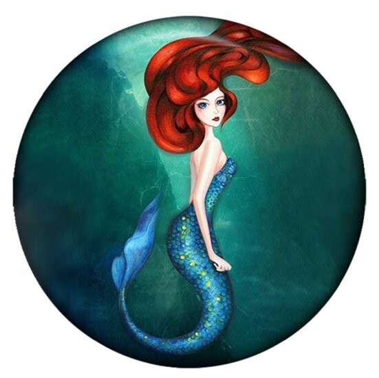 Snap Jewelry Mermaid Ceramic Enamel 18-20mm Fits Ginger Charms Accessories