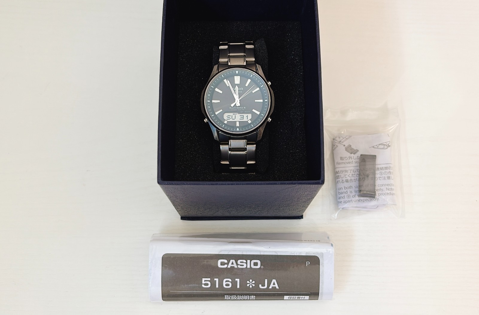 CASIO LINEAGE LCW-M100TSE-1AJF Solar Radio Titanium Watch w/Box Used From Japan