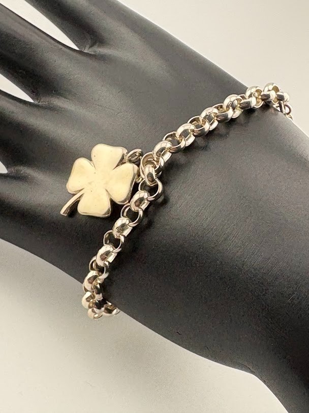 A THAILAND 925 STERLING SILVER 5.3MM ROLO BELCHER CHAIN BRACELET 7.25″ 2032