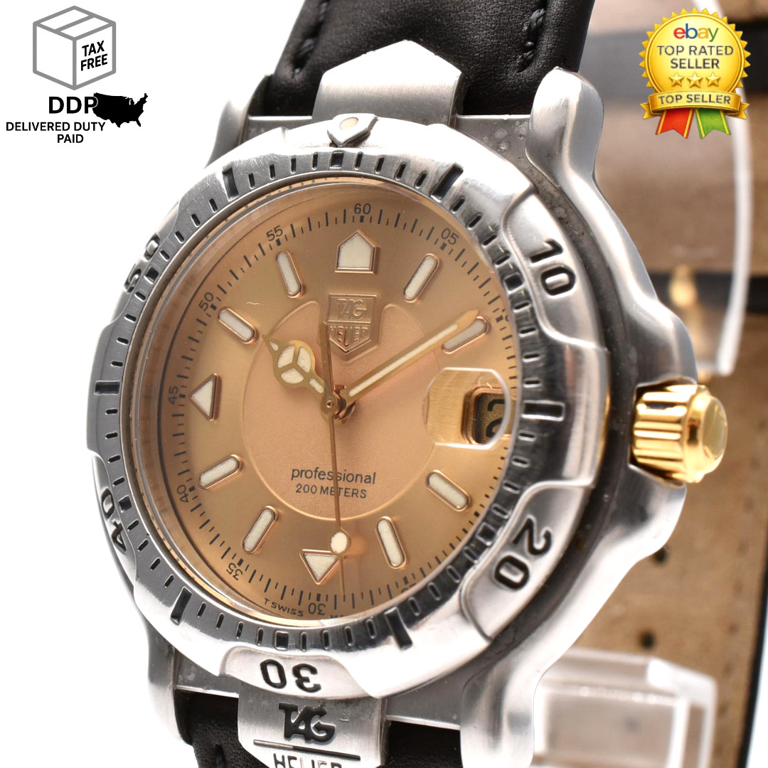 [ N MINT ] TAG Heuer 6000 WH1253-K1 200m Champagne Gold Dial Silver Unisex Watch