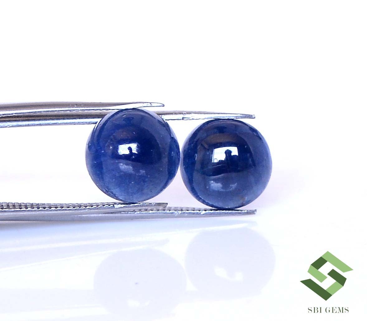 10 mm Natural Blue Sapphire Round Cabochon Pair 11.09 CTS Loose Certified Gems