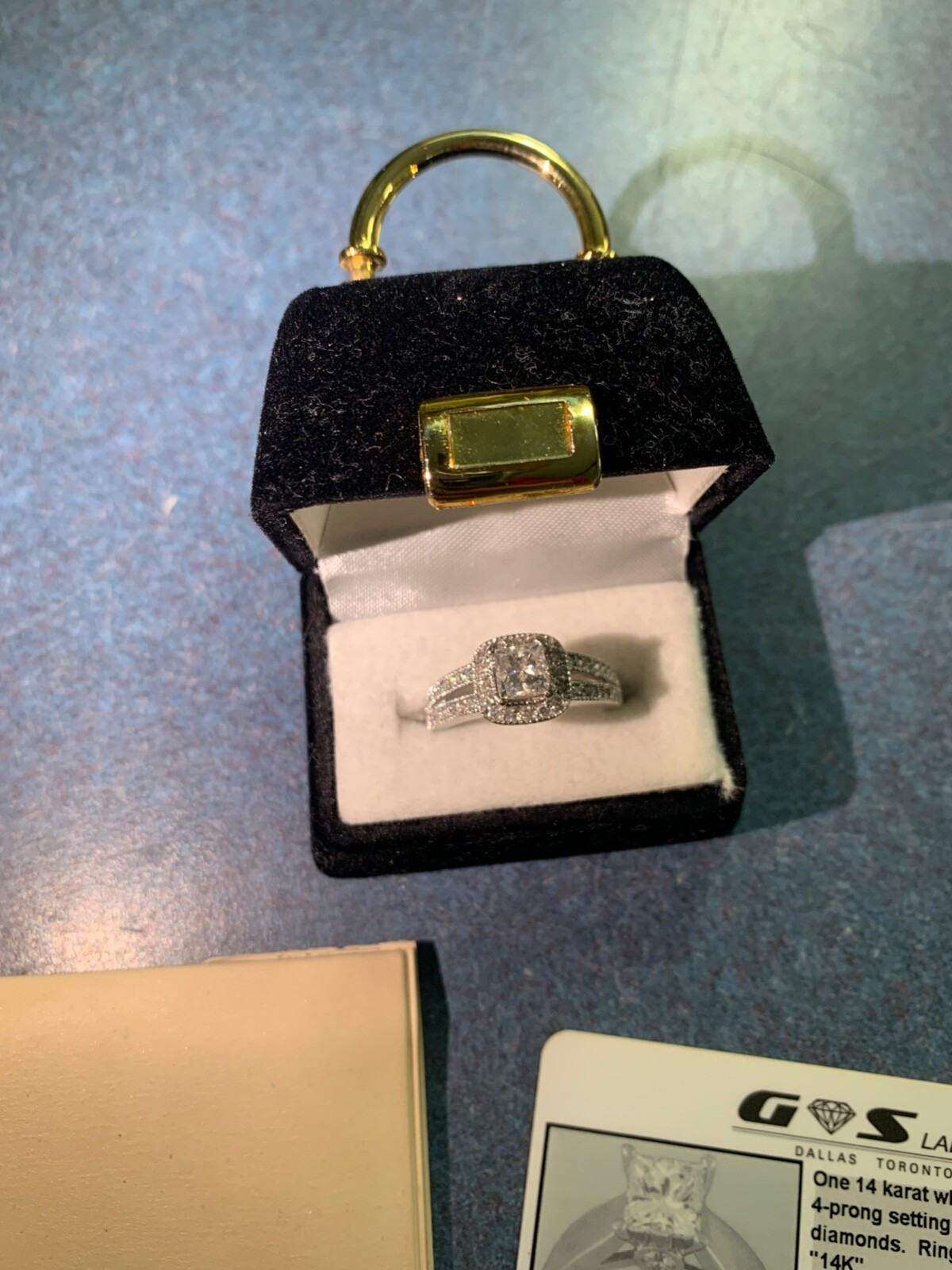 Zales 0.82ct Princess Diamond Engagement Ring 14k White Gold Size 6.5 (read)