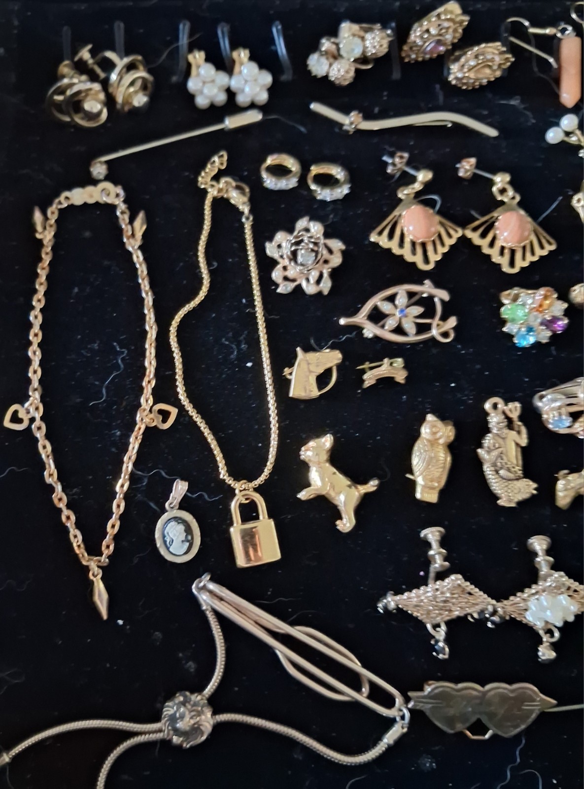 Antique 10k 12k Gold Filled Some Gold Plate Jewelry Lot 264g Wearable & Scrap