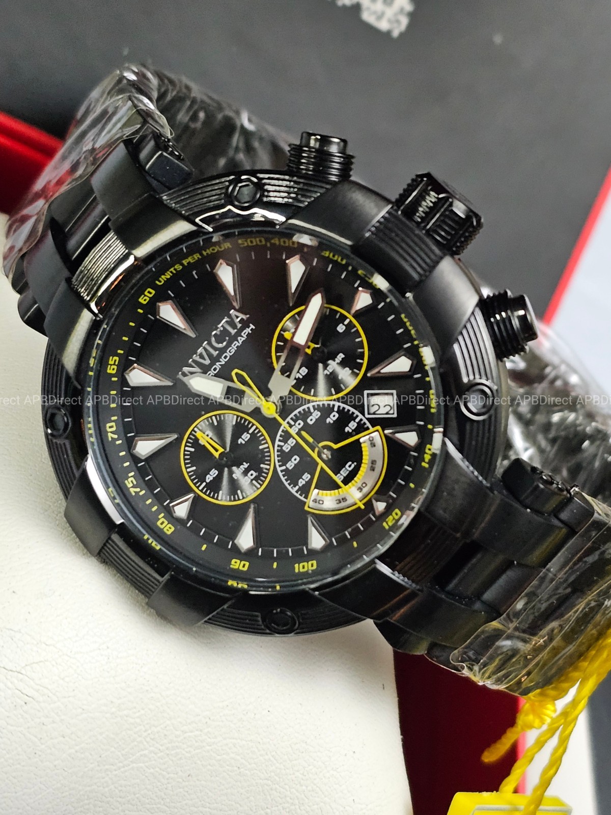 Invicta – SUBAQUA – Chronograph Black Yellow LUME Flame-Fusion Mens watch