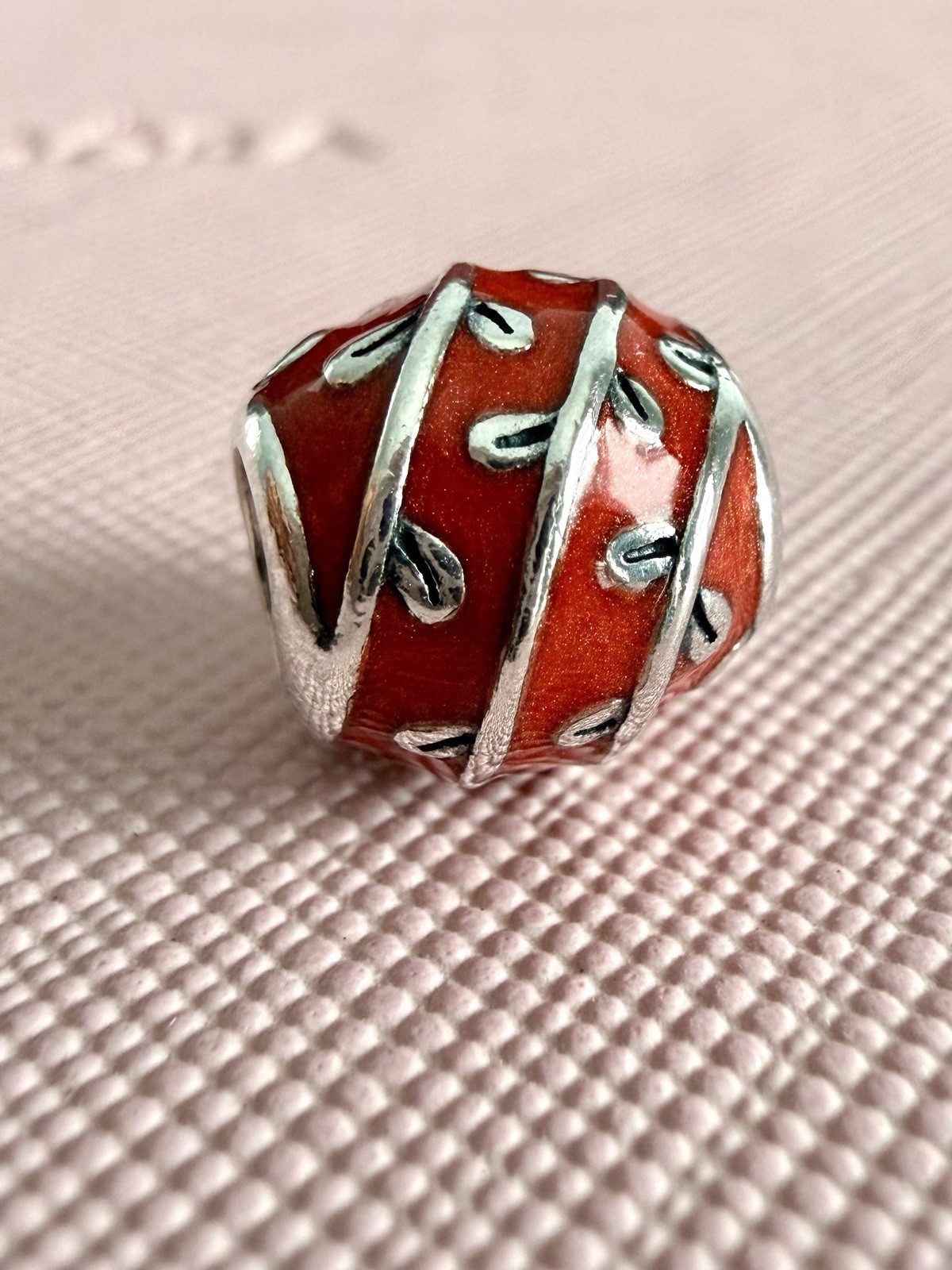 PANDORA STERLING SILVER RED VINES ENAMEL CHARM #790525EN17 AUTHENTIC RETIRED