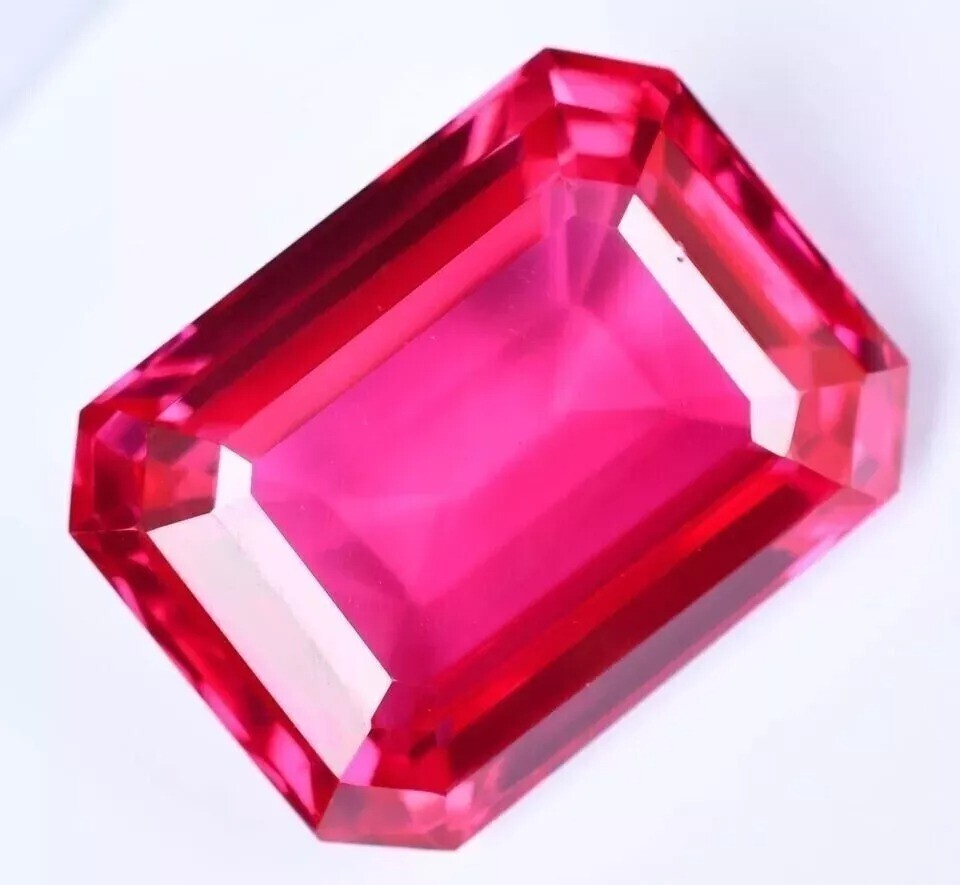 Flawless Natural 40.55 CT+ Pink Red Ruby Certified Emerald Loose Gemstone