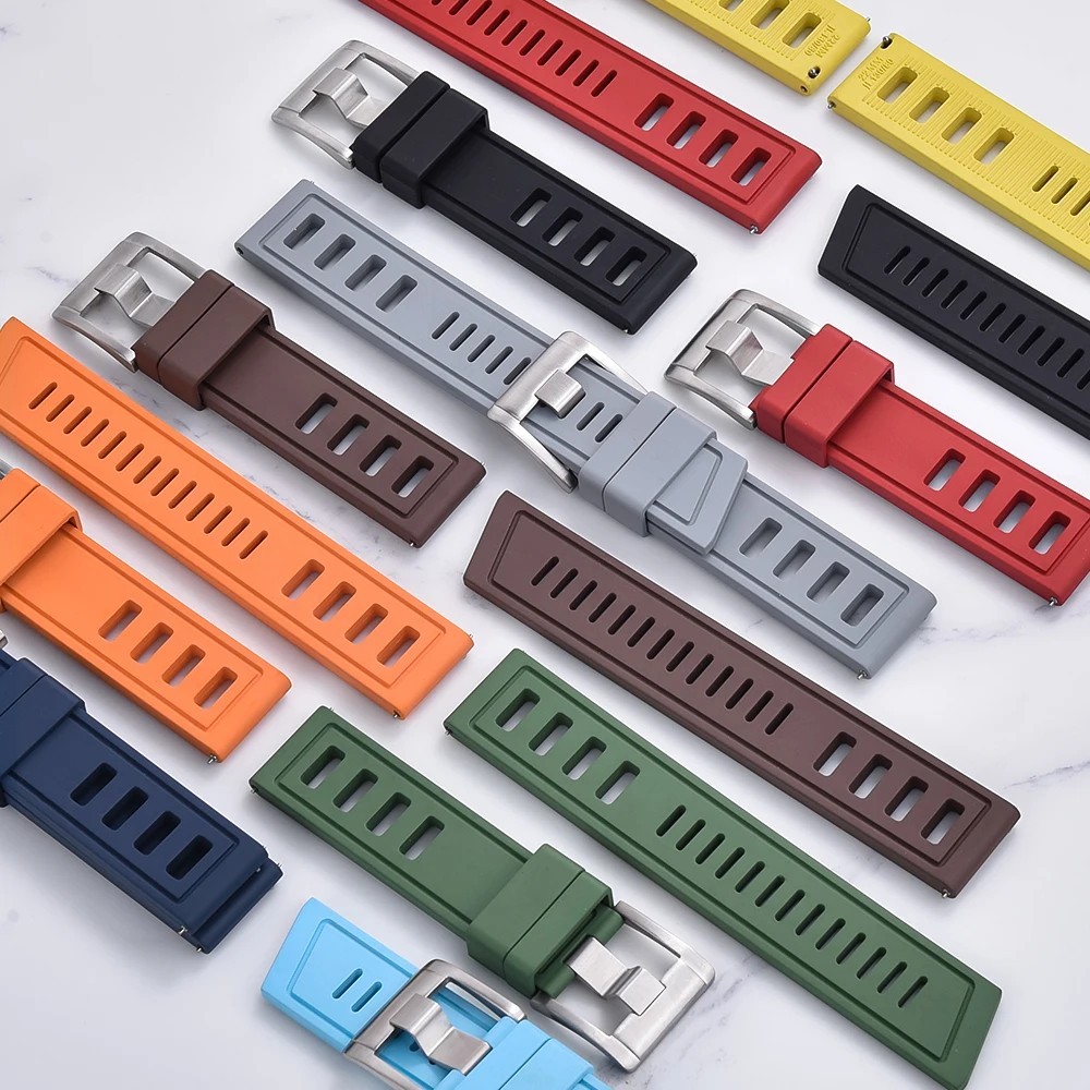 FKM Rubber Watch Strap Quick Release Waterproof Diving Watches Band 20mm/22mm