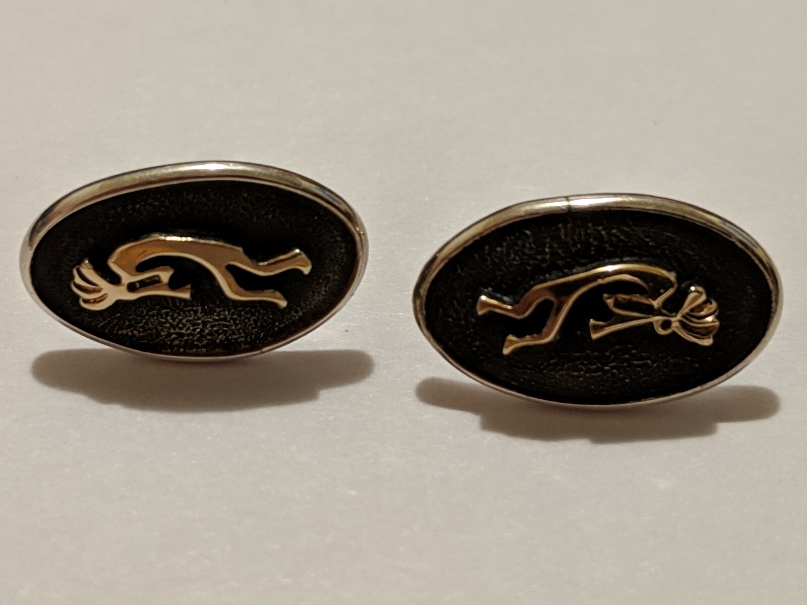 JC CASE & CO KOKOPELLI STUD EARRINGS STERLING SILVER 14K GOLD SIGNED $308 PRICE