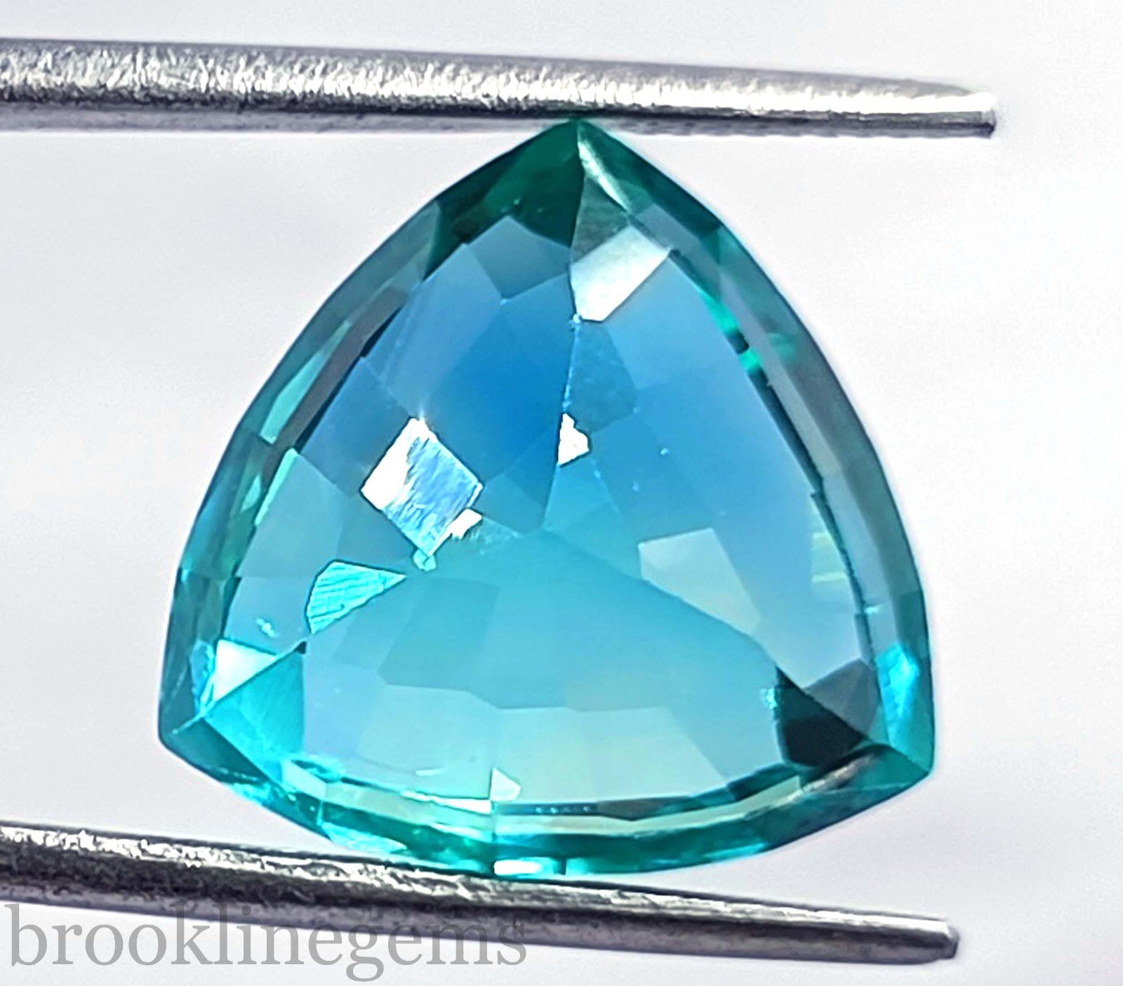 22.65 Ct Natural Green Emerald Trillion Cut Loose Gemstone EGL Certified “5NSK