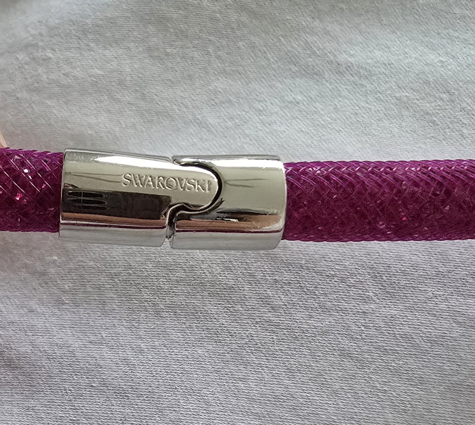 Swarovski Crystaldust Double Wrap Bracelet Pink Sparkly Mesh Magnetic Clasp