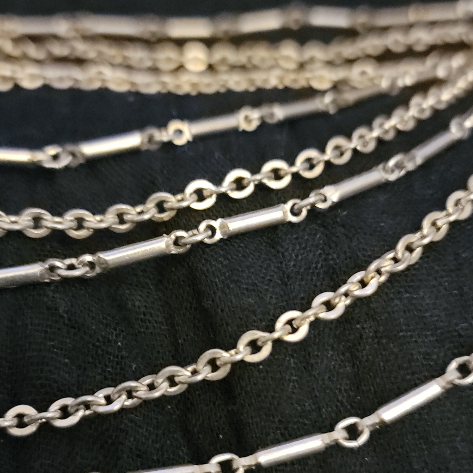 Silver Tone Multi-Strand Layered Cable Chain Statement Necklace Hook Clasp