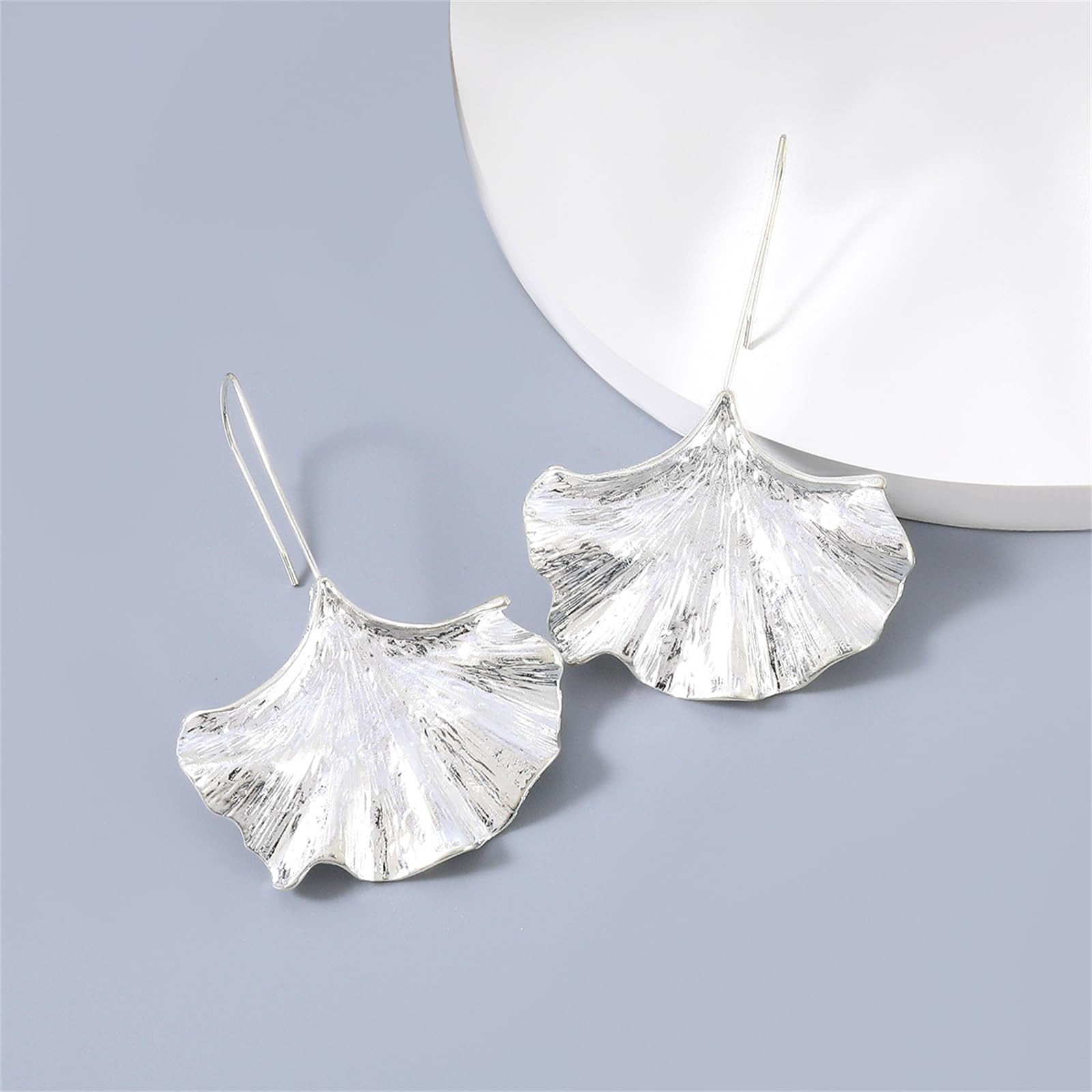 Ginkgo Leaf Earrings Gold Silver Plated Boho Vintage Leaves Flower Plant Geom…