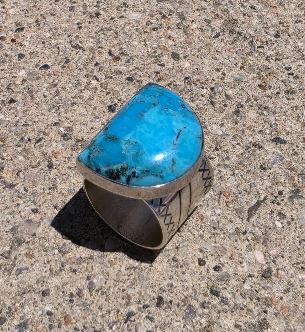 MINE FINDS BY JAY KING DTR Turquoise Sterling Silver Ring Size 6