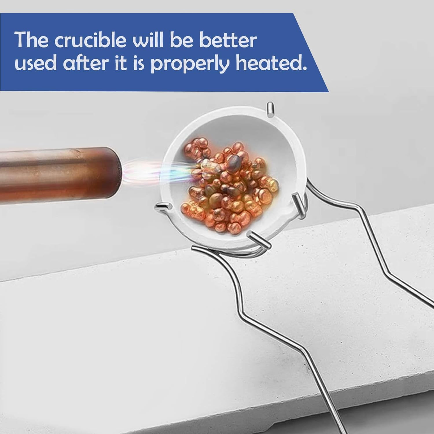 -8 Pcs Crucibles for Melting Metal Kit, 4 Ceramic Quartz Crucibles ..