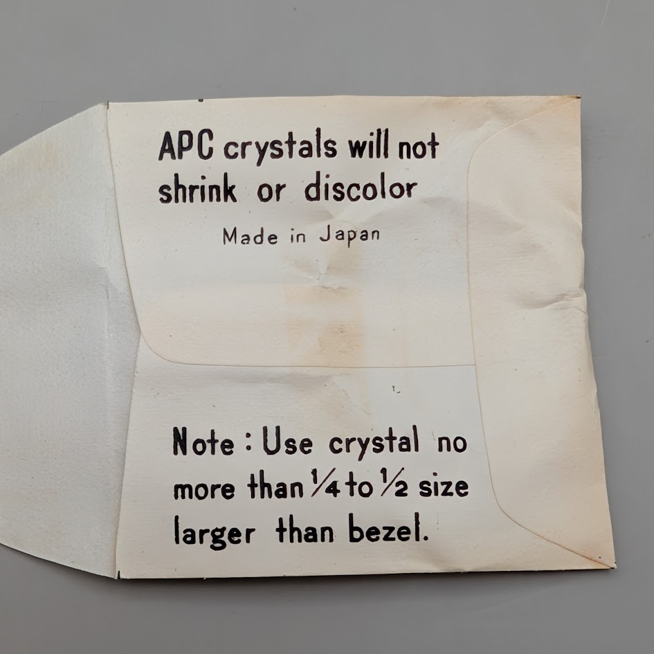 NOS APC 24.7mm High Round Lucite Watch Crystal AP 19 Made Japan