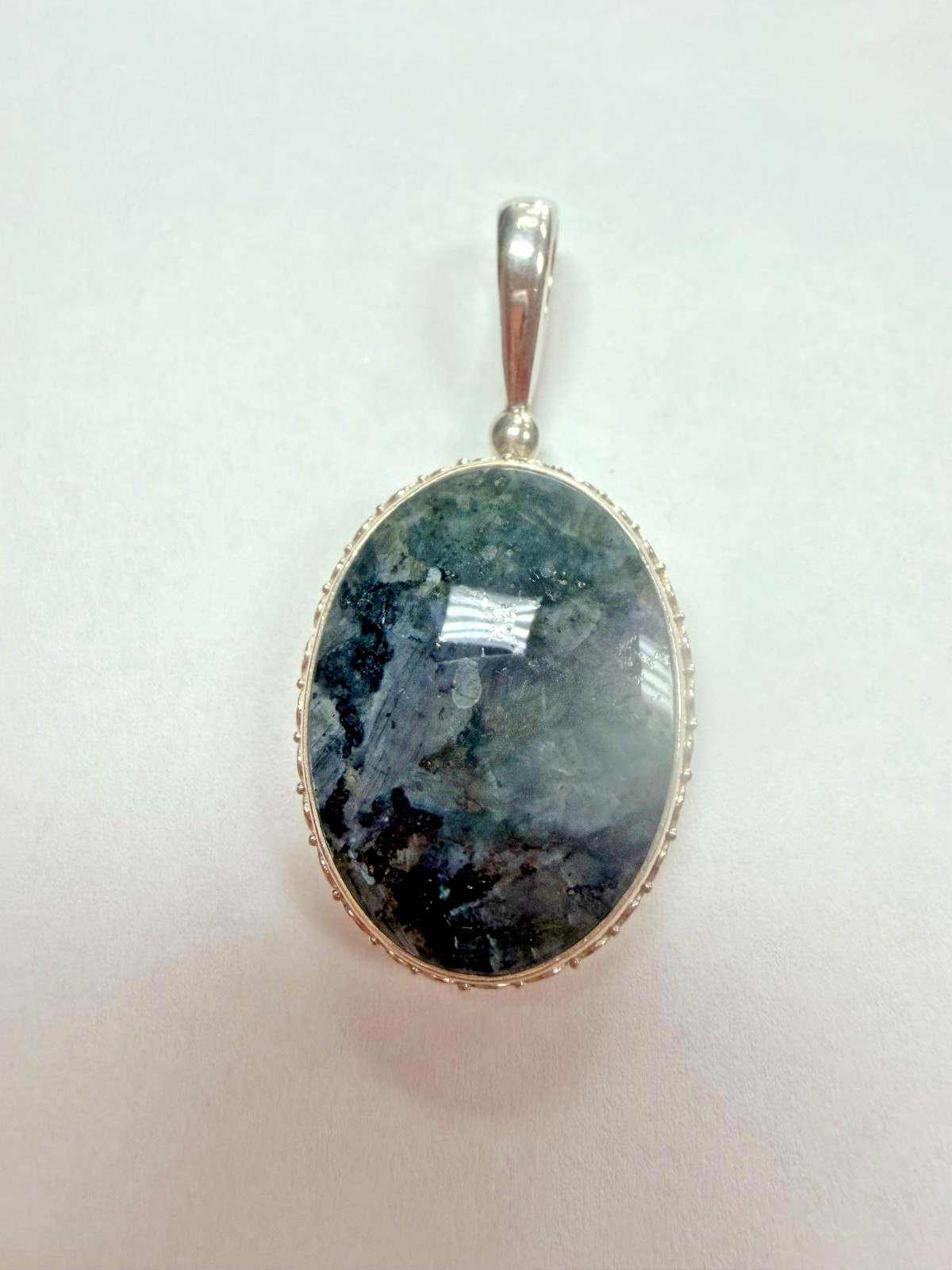 SAJEN Sterling Silver Blue and Grey Stone Drop Pendant [076DuW]