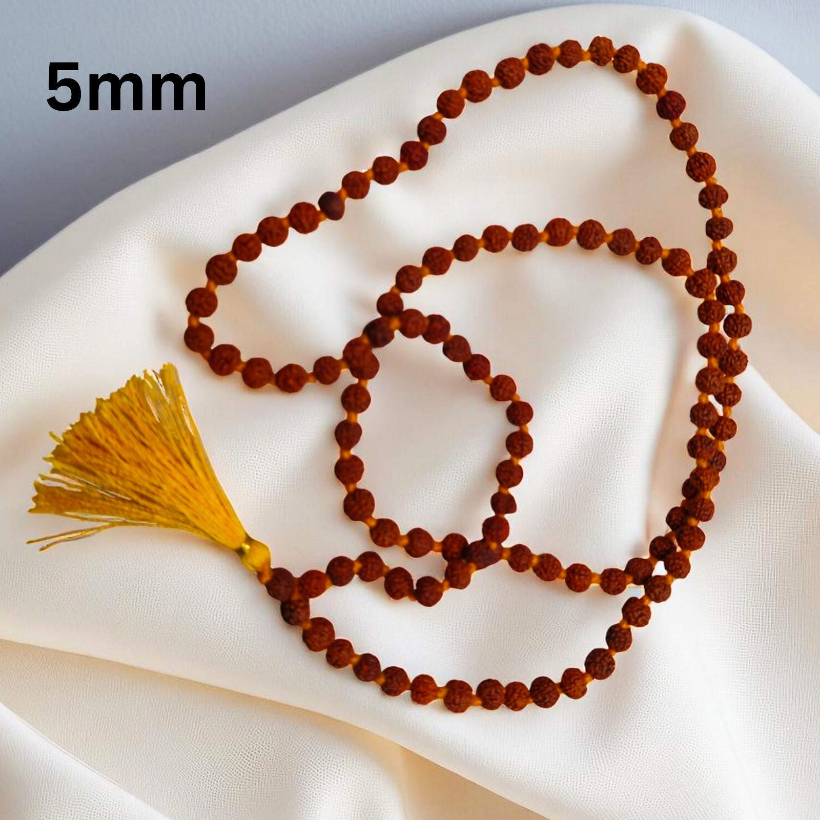 Natural Rudraksha Mala 5mm-12mm Hindu Prayer Beads Japa Meditation Spiritual
