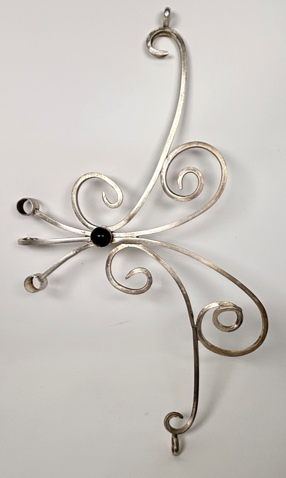 VTG Raymond Rocklin Sculptor Sterling Wire Necklace Pendant Modernist Butterfly