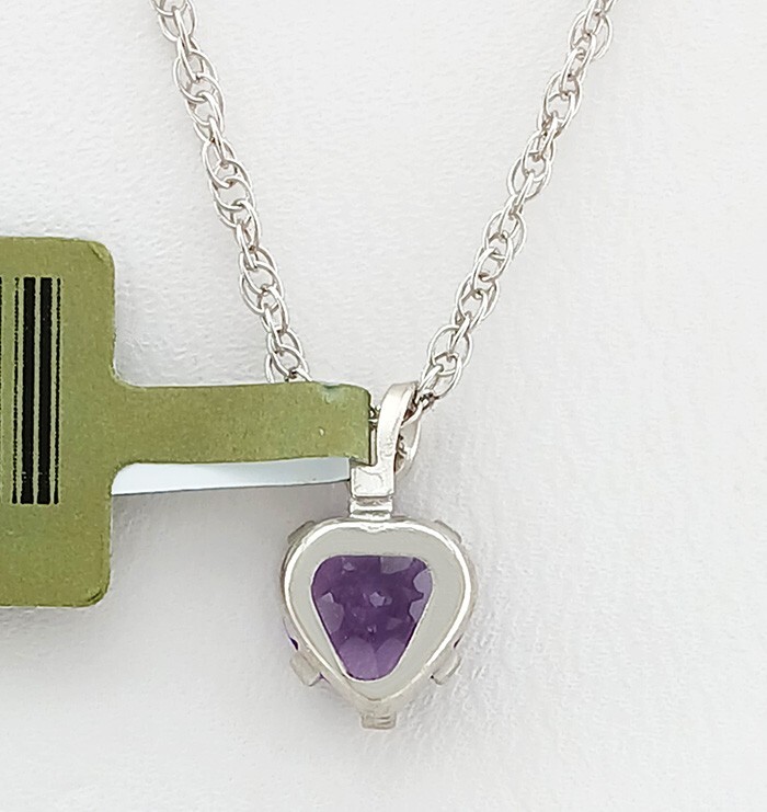 GENUINE 1.08 Cts AMETHYST PENDANT NECKLACE .925 STERLING SILVER – New With Tag