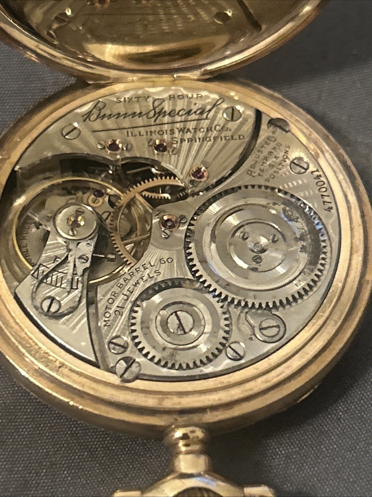 16s GF Illinois Bunn Special 60 Hour Pocket Watch