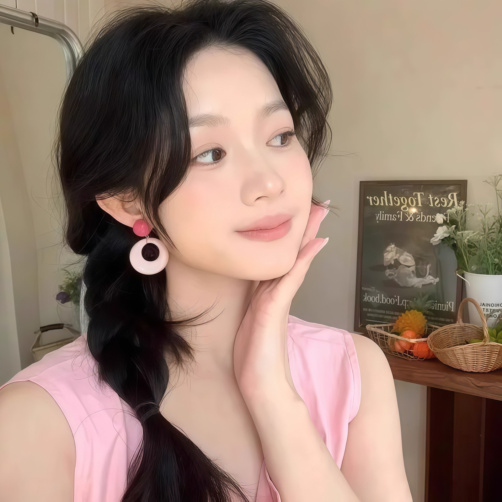 Dopamine Contrasting Circle Earrings for Women, Fresh and Sweet Earrings