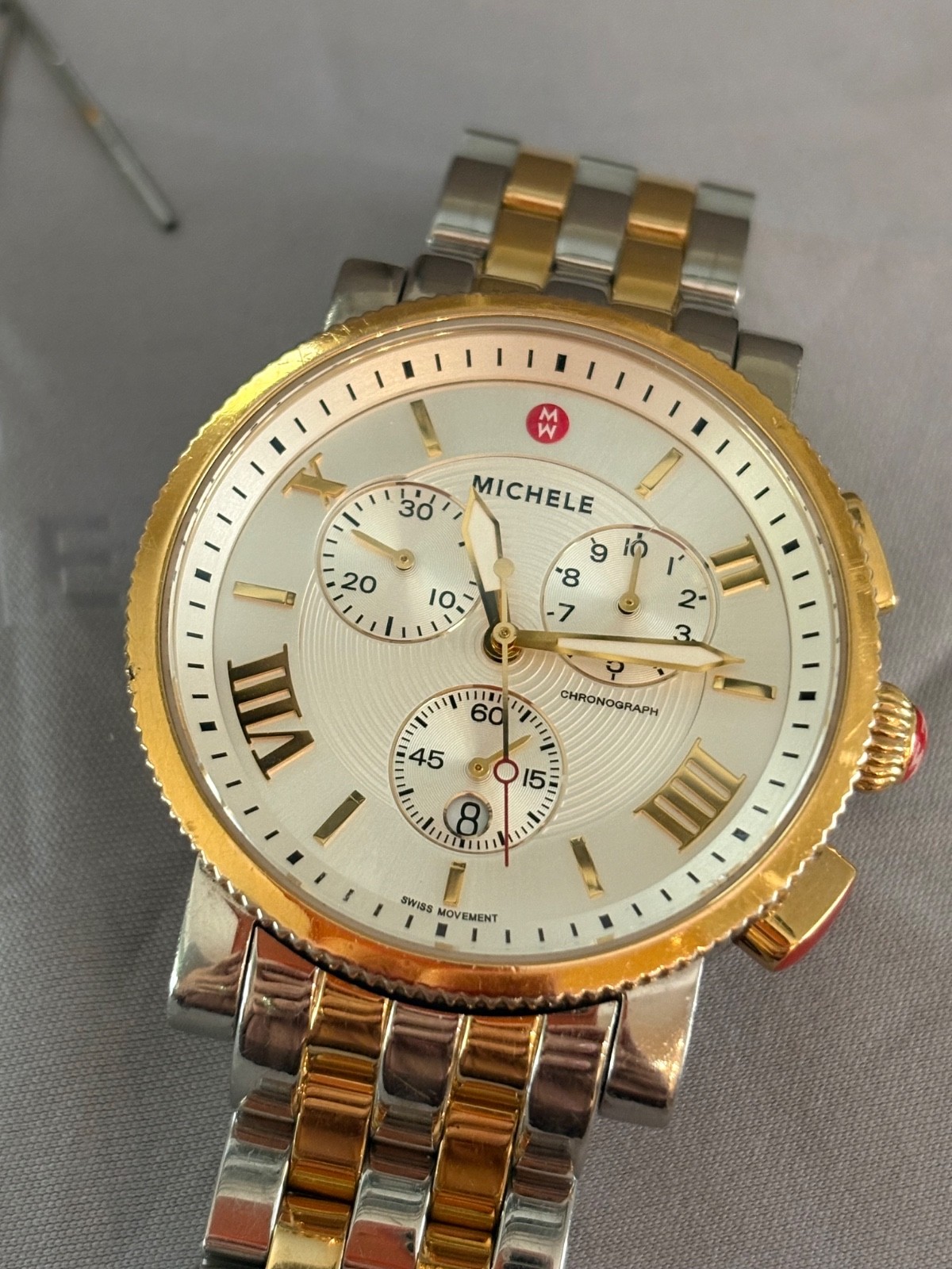 Michele Sport Sail Diamond MOP Dial Two-Tone Women’s Quartz Watch