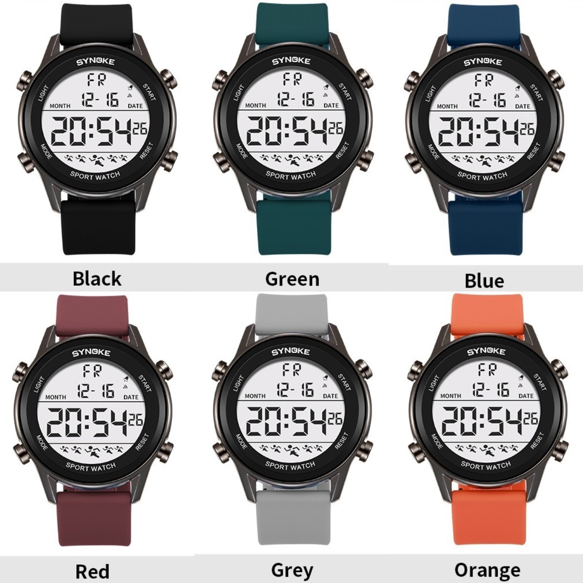 Ultra-Thin Large Dial Sports Digital Watch Waterproof Luminous Mens Womens Watch