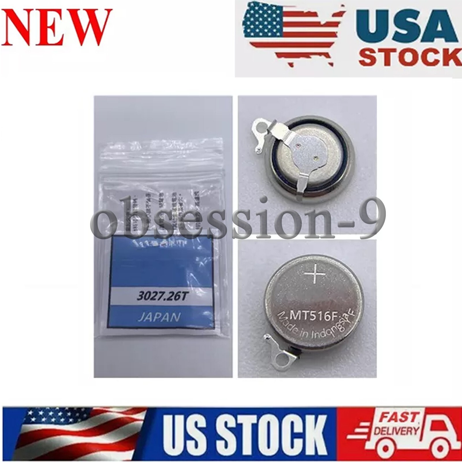 For Seiko Solar Watch Capacitor Battery MT516F V115 V116 V117 302726T, 3027-26t