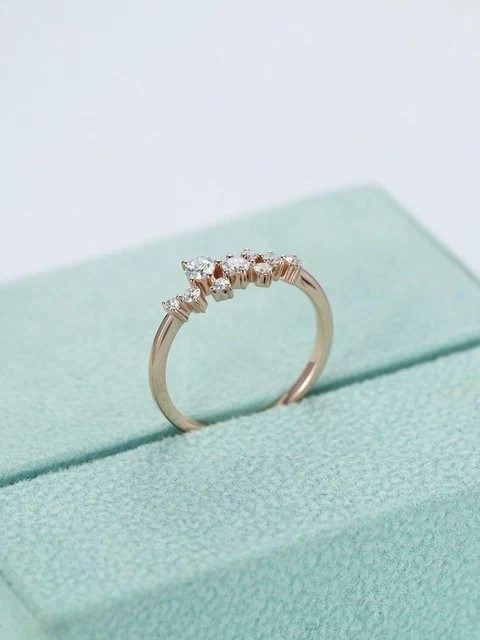 Lab Grown Diamond Engagement Band 1.60Ct Round Cut Ring 14K Rose Gold Plated