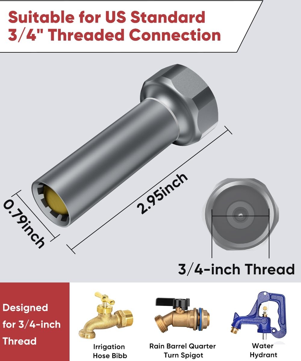 Outdoor Faucet Winter Freeze Protection Valve, Activates at Water Temperature B