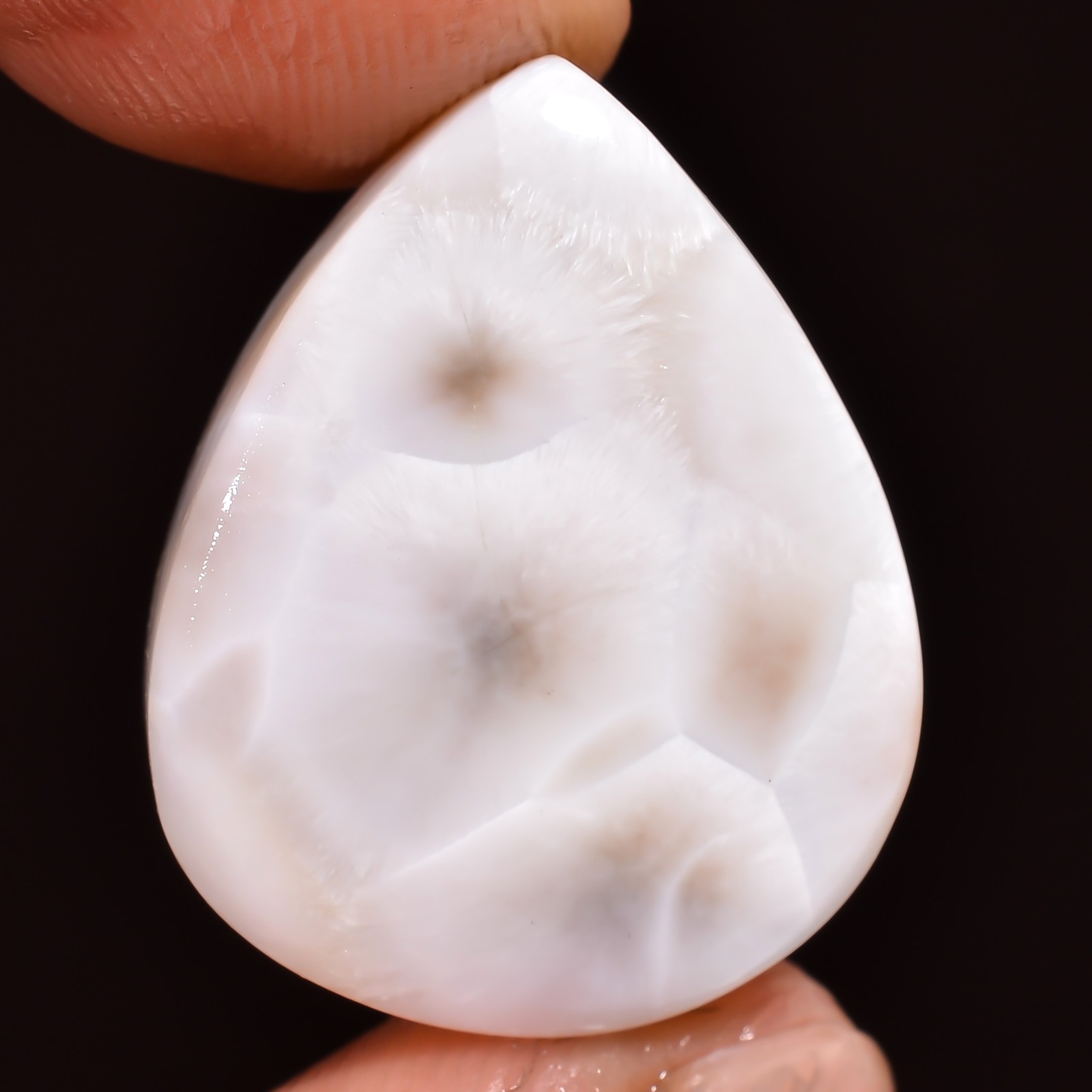 natural THOMSONITE PINK LARIAMR pear cabochon gemstone 13.45 Cts. (16x20x05 mm)