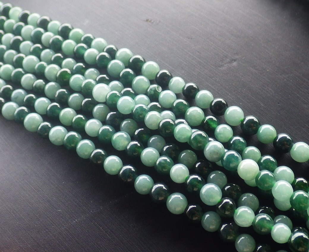 1pcs Green Burma 100% A JADE Jadeite beads bead Necklace 5mm 22 inches 711373