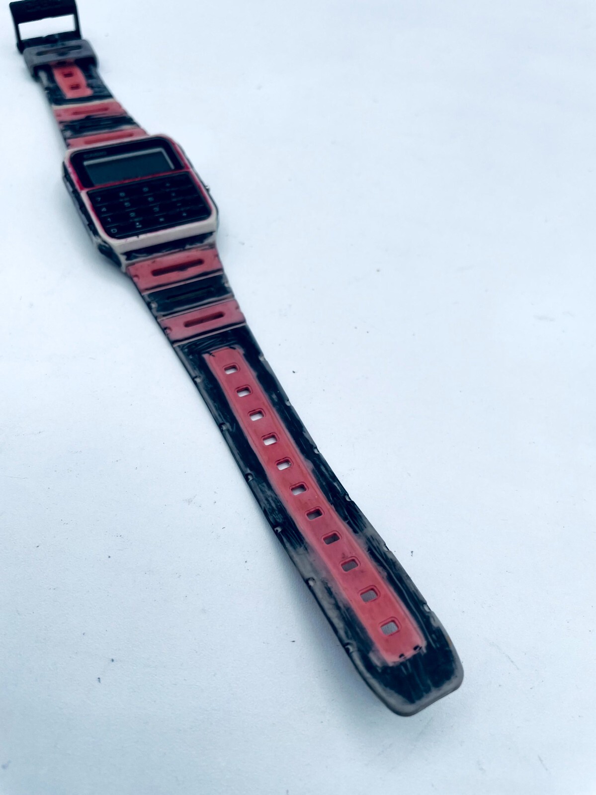 Casio CA-53W 8-Digit Calculator Watch Men’s Red & Black Straps Digital Display