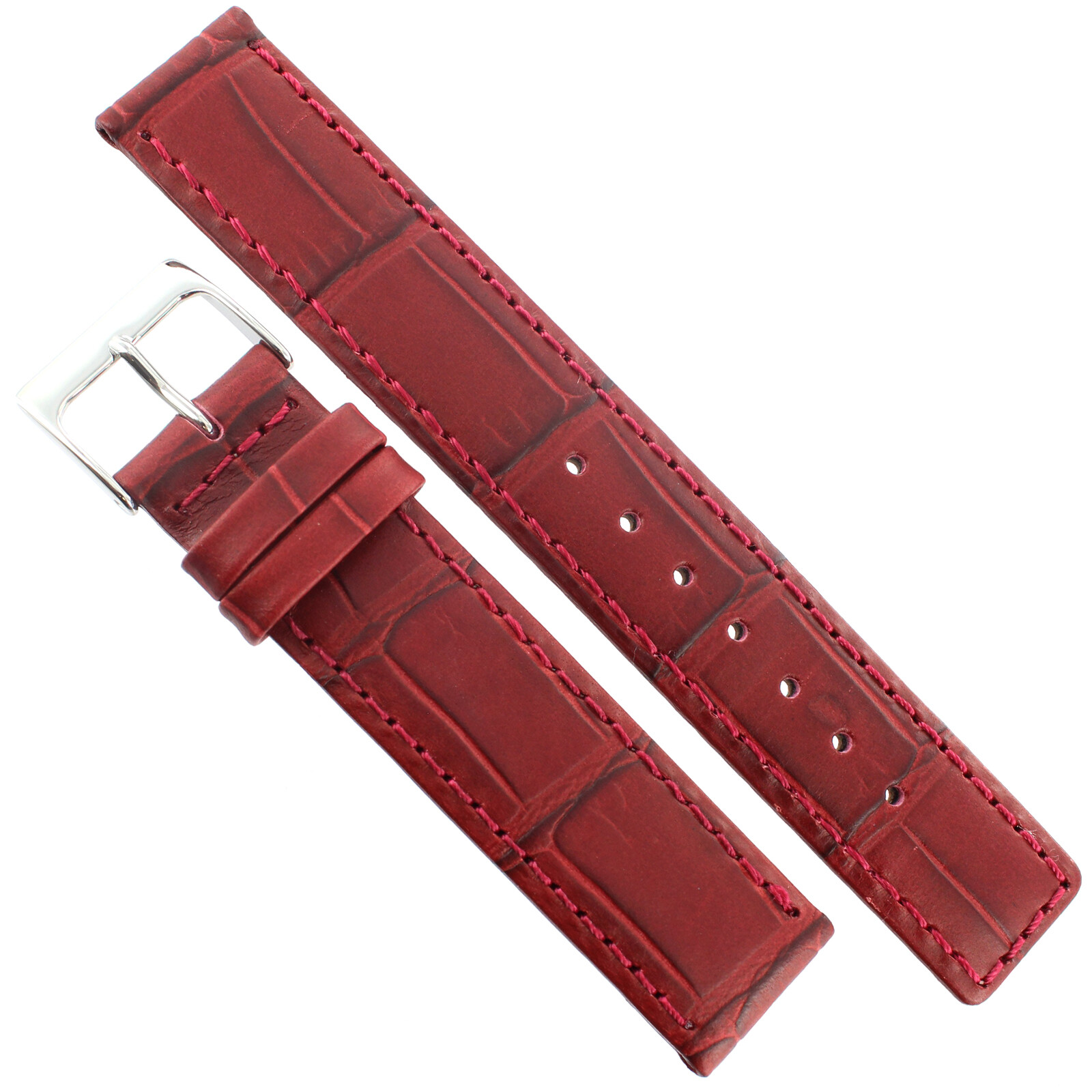 18mm Speidel Matte Burgundy Alligator Grain Square Tip Mens Band Reg 8052 520
