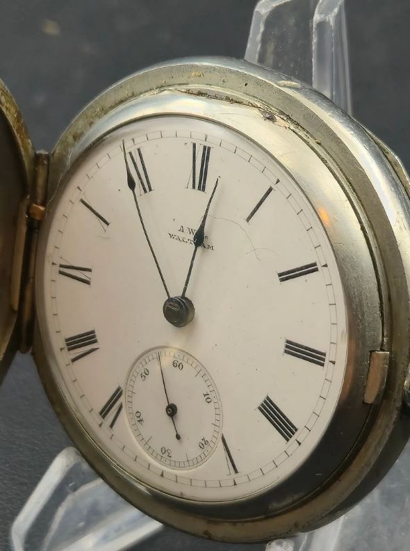 Antique 1883 Waltham Wm. Ellery Model 1877 18s 11J Pocket Watch Silverode Case