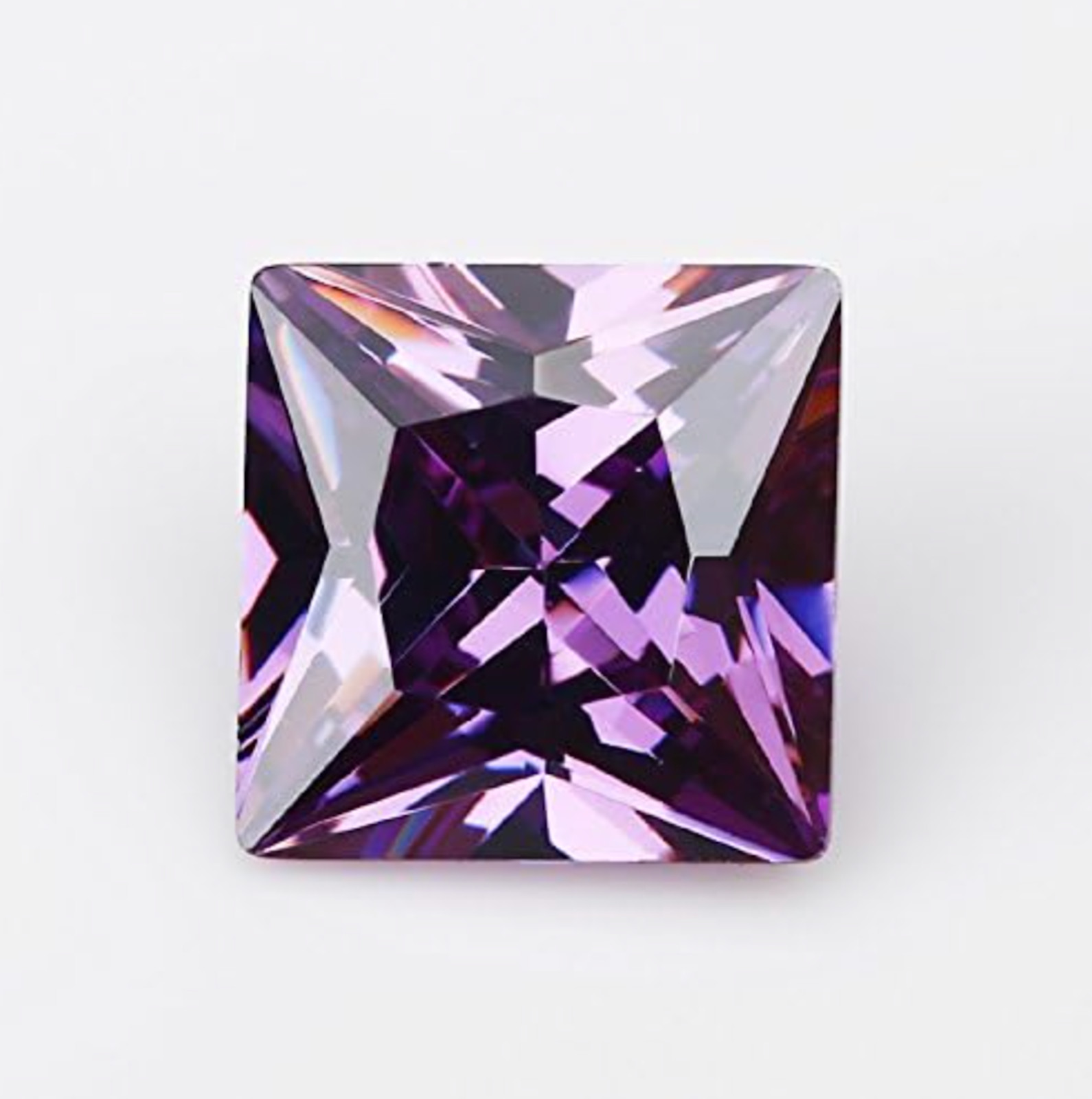 Cubic Zirconia Square Princess Faceted CZ Loose Stones 10 Colors (2x2mm-12x12mm)