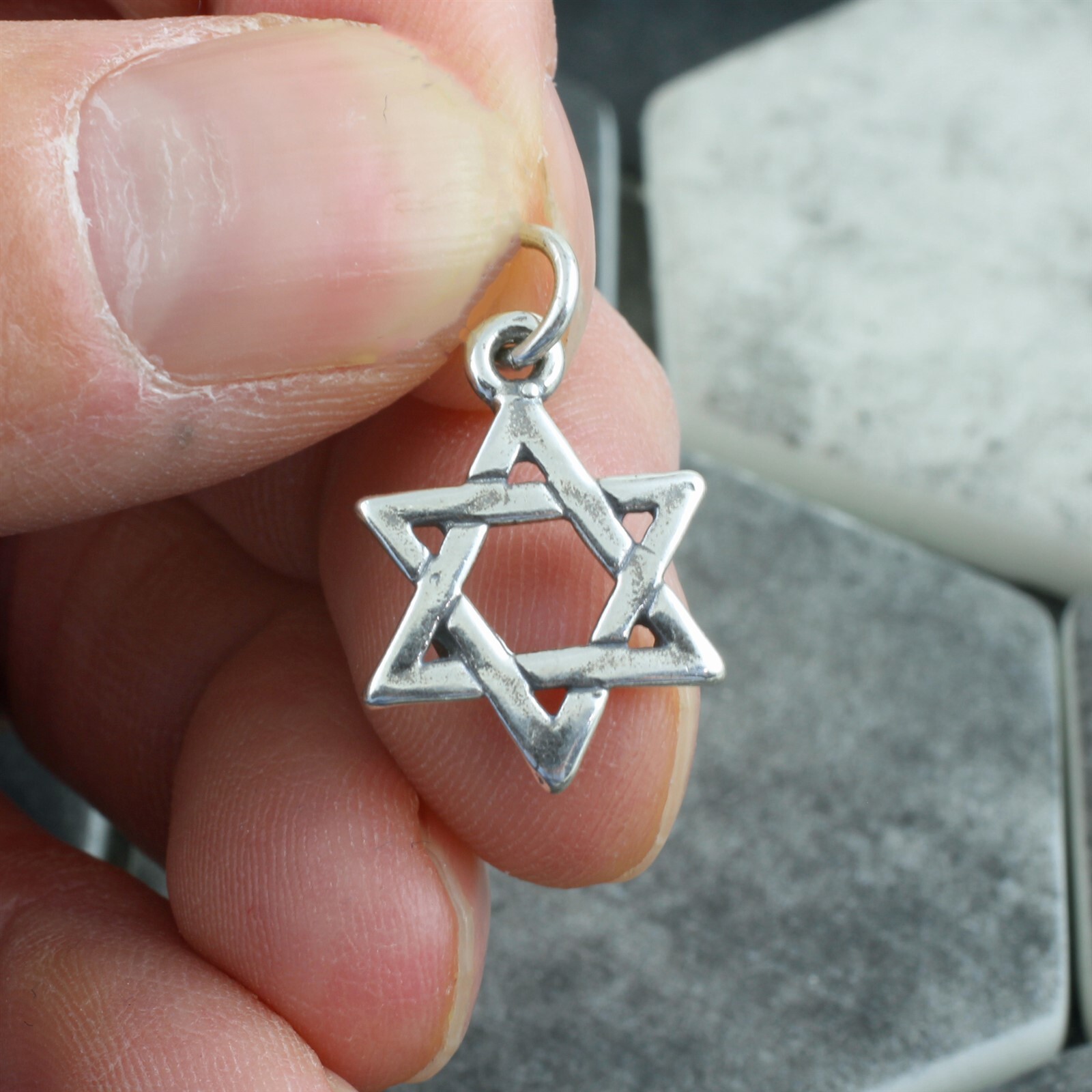 925 Sterling Silver Jewish Star of David Israel Charm Pendant