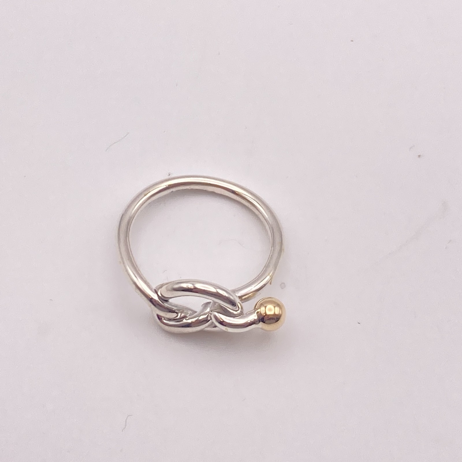 Tiffany & Co. Love Knot Ring Size 6 Gold Silver 3.1g