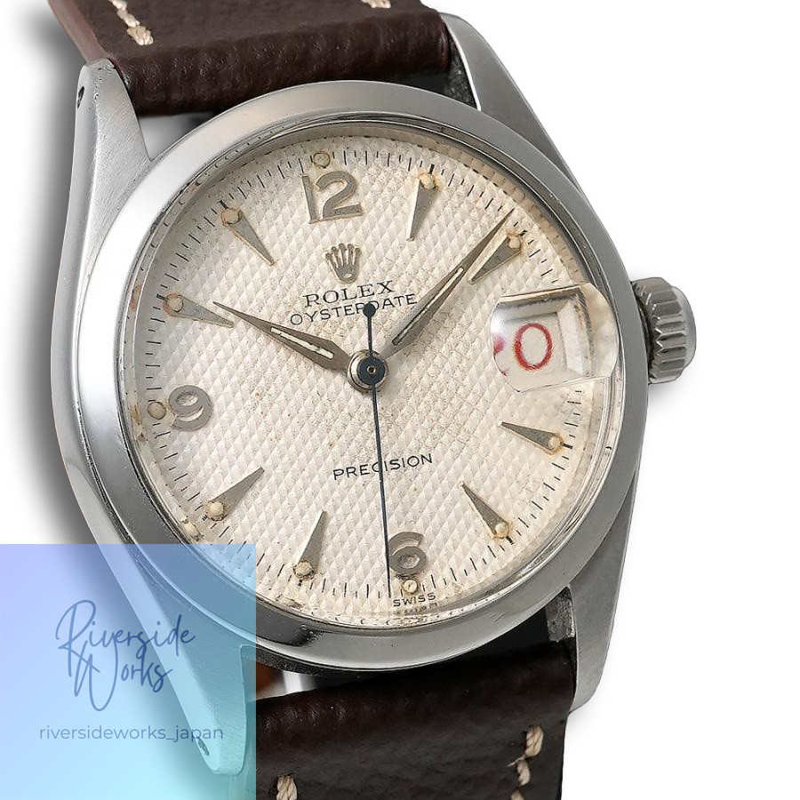1953 ROLEX Oysterdate Boys Honeycomb Dial Ref.6266 Antique Unisex Watch