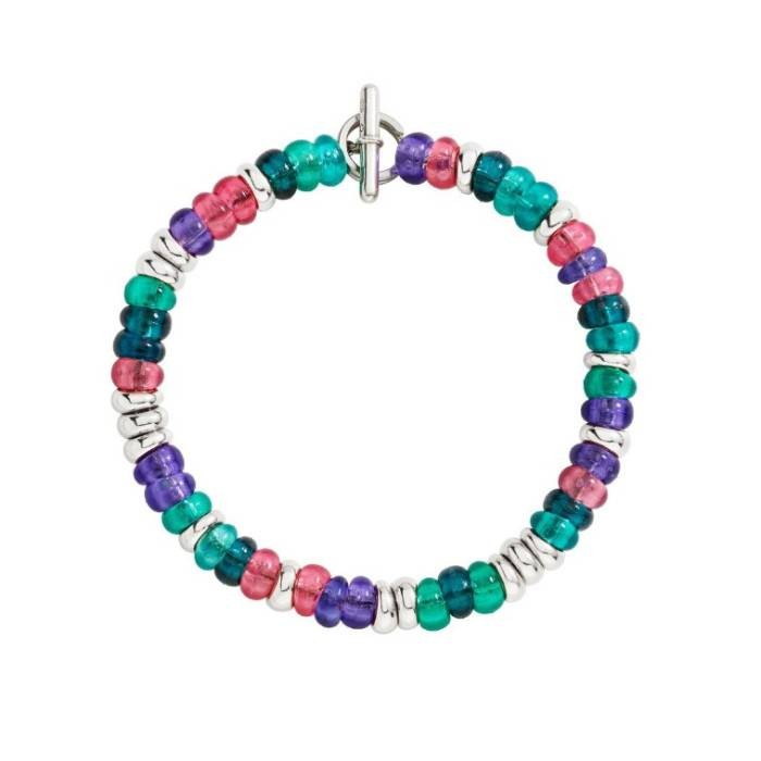 Dodo Washers Bracelet DBC5004_ROUND_VI0AG Silver Multicolor Plastic Bracelets