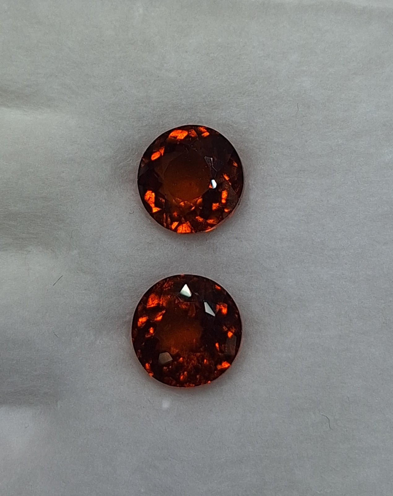 2/7.90 Cts Super Quality Natural Orange Color Hessonite Round Shape Gemstone