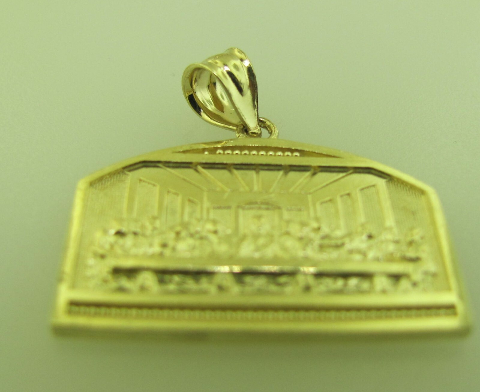 10k Yellow Gold Last Supper Charm Pendant 1″ 3.3 gram