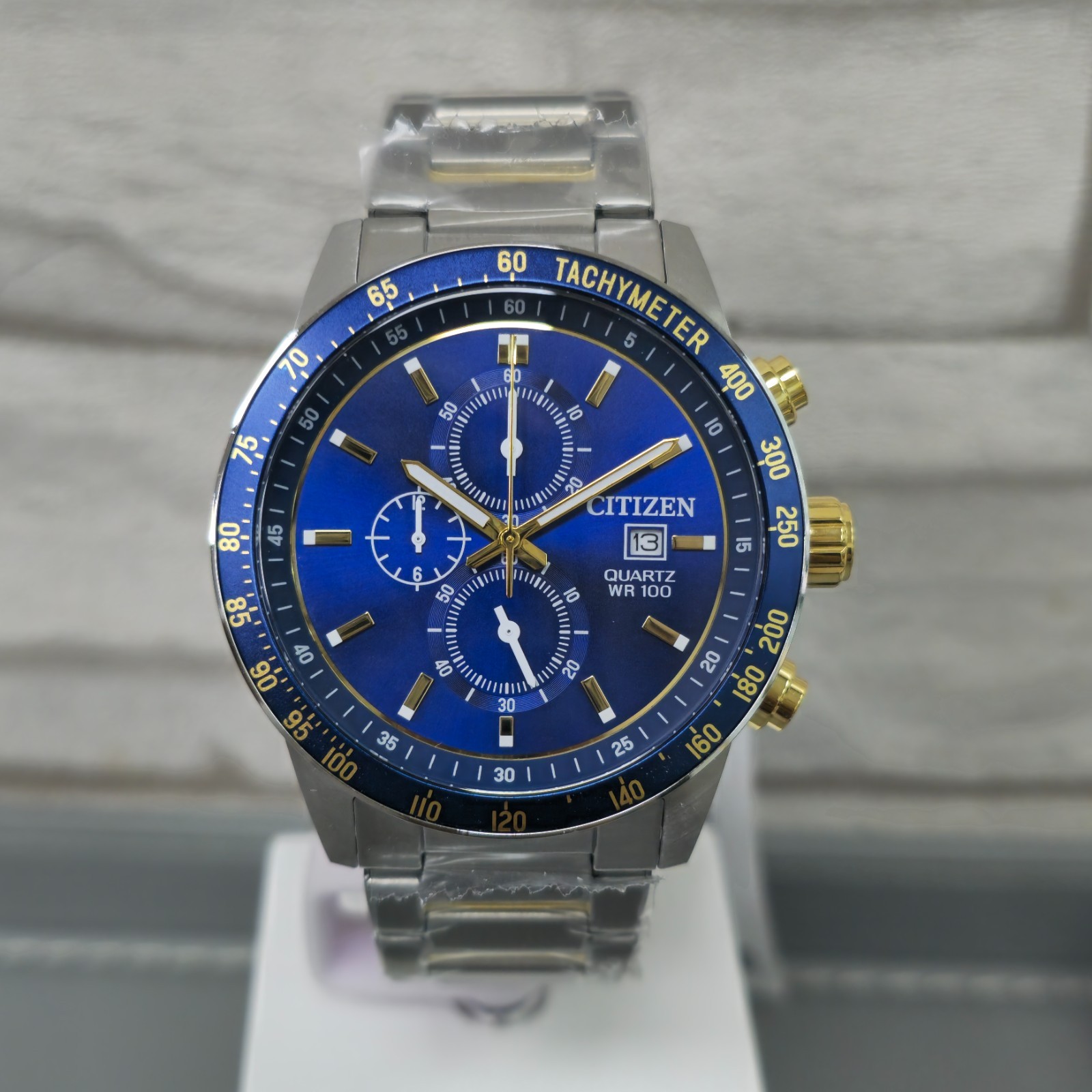 Citizen Quartz Chronograph AN3684-59L Blue Dial 44mm Two-Tone New Men’s Watch