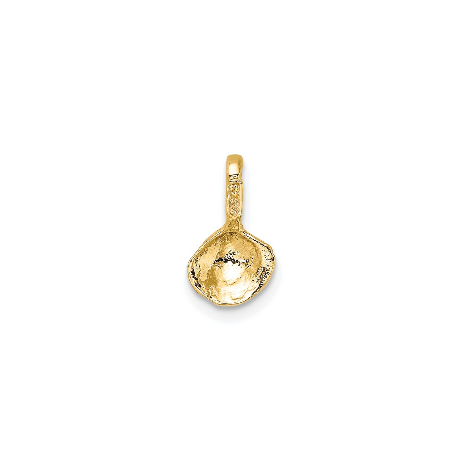 10k Yellow Gold Scallop Seashell Pendant Nautical Ocean Charm Coastal Jewelry