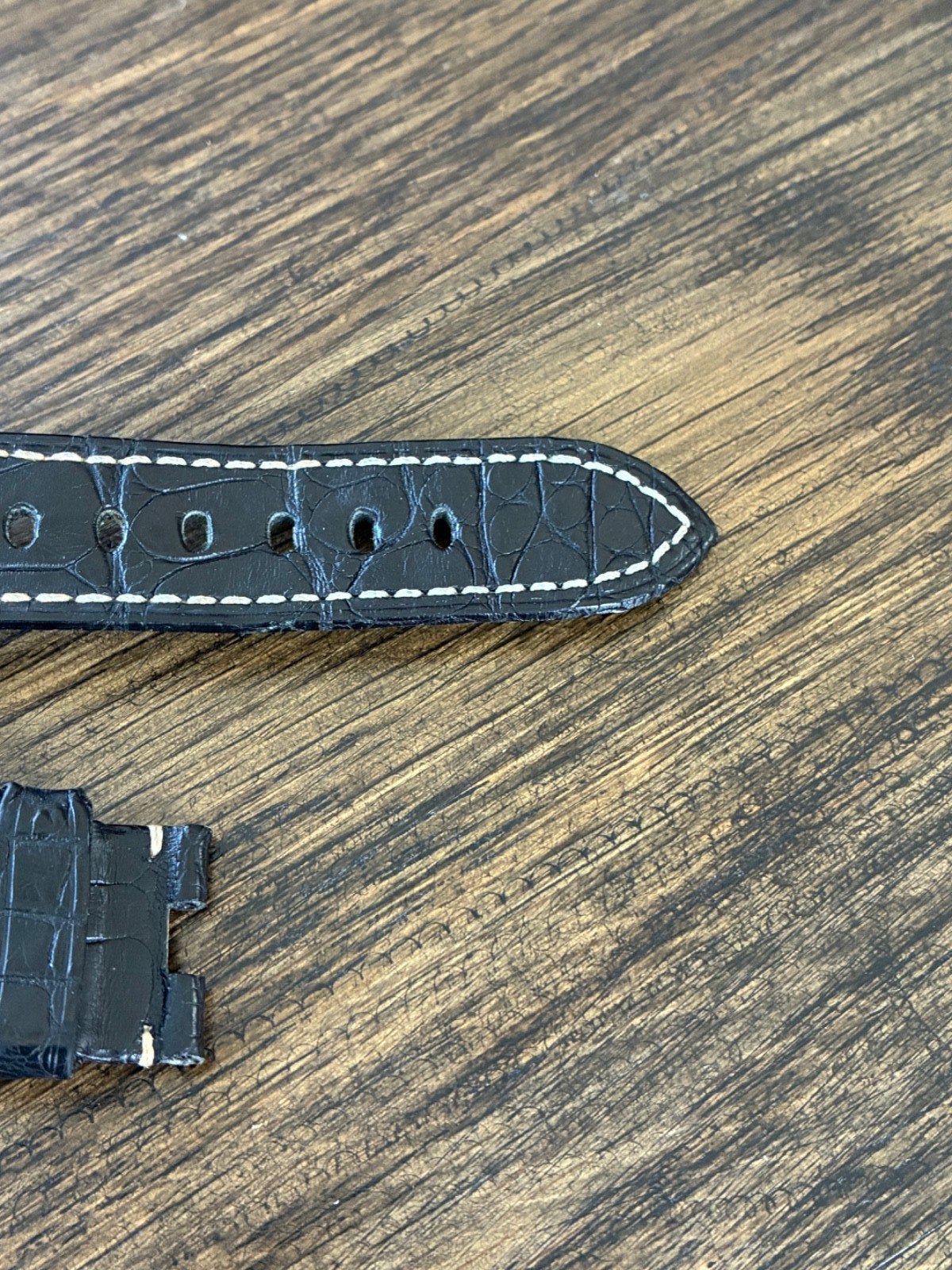 Panerai Mens Radiomir OEM Black Leather Strap Band 25.5mm / 20mm – Great Shape!!