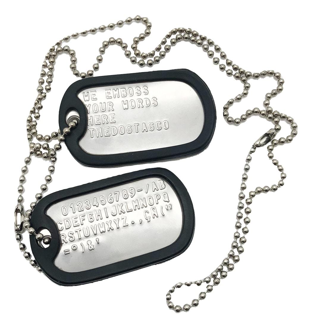 PAIR SET U.S. PERSONALISED STAINLESS STEEL ARMY MILITARY DOG TAGS -THEDOGTAGCO