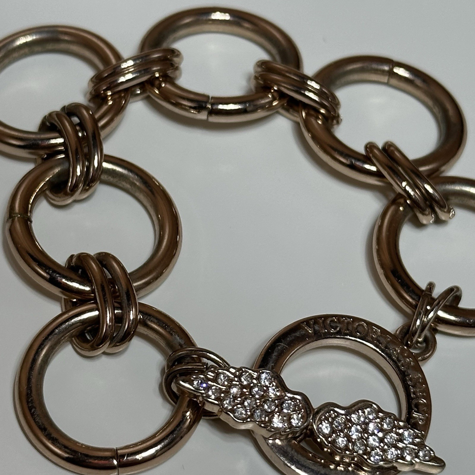 Vintage Victoria’s Secret Bracelet Y2K Angel Wings Rose Gold Tone