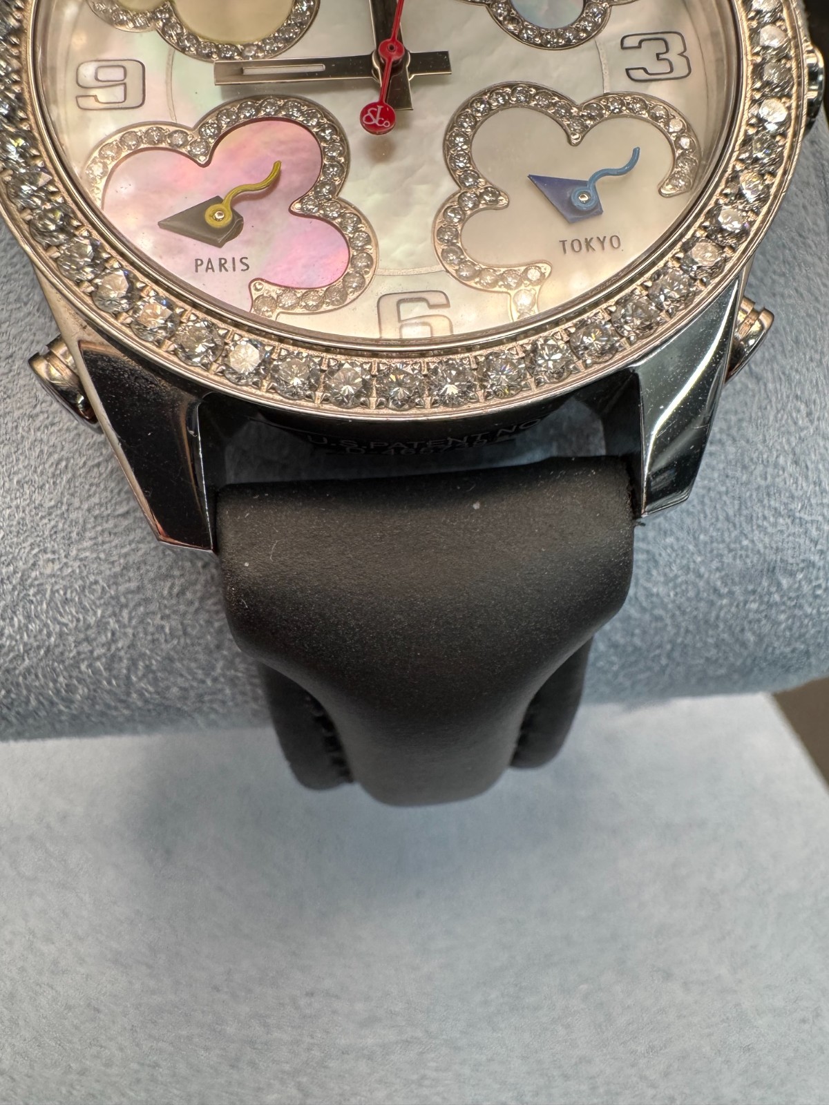 Jacob & Co five time zone watch mother pearl dial with four vibrant flower shape