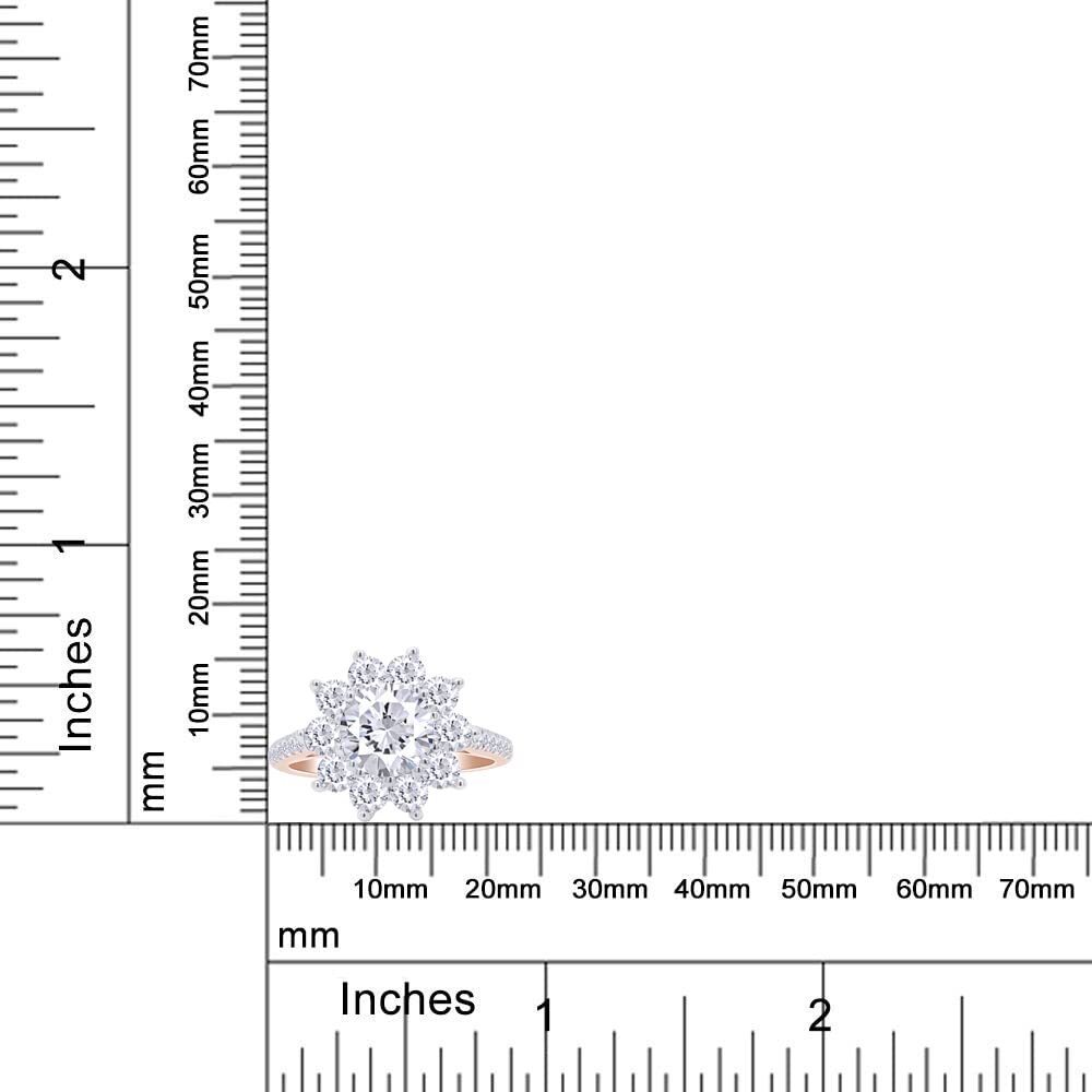 1.64 CT Moissanite Flower Engagement Wedding Ring In 10k or 14k Gold